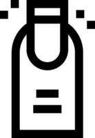A black and white image of a bottle with a label vector