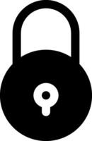 A black and white image of a lock with a keyhole vector