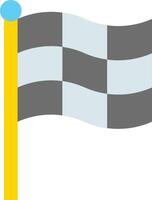 A checkered flag on a pole with a yellow pole vector