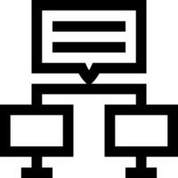 A black and white icon of a computer vector