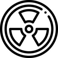 A black and white image of a radiation symbol vector