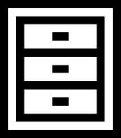 A black and white image of a drawer vector
