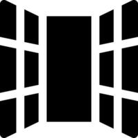 A black and white open window icon vector