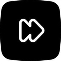 A black and white icon with an arrow pointing to the left vector