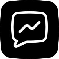 A black and white icon with a speech bubble vector