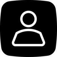 A black and white icon of a person vector