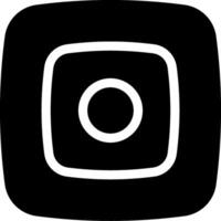 The icon for instagram is shown in a black square vector