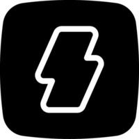 A black and white icon with a lightning bolt vector