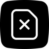A black and white icon with an x on it vector
