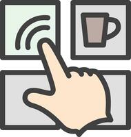 A hand pressing a button on a computer keyboard vector