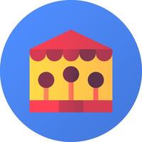 A colorful carnival house icon vector