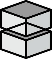 A cube with a black and white background vector
