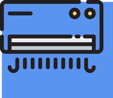 A blue and white icon of a machine vector