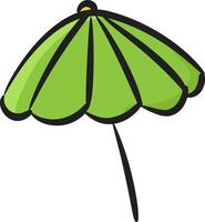 An umbrella with a green top and bottom vector