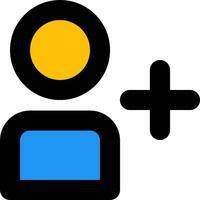 A person with a blue and yellow circle vector