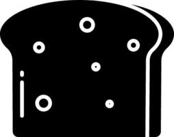 A black and white slice of bread with holes vector