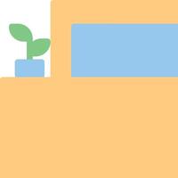 A plant is sitting in a pot on a desk vector