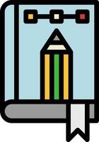 A book with a pencil and a ribbon vector