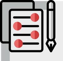 A pen and paper with a check box and a pen vector