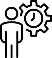 A person with a clock and gear icon vector
