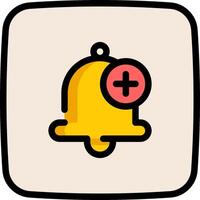 A yellow bell with a red dot on it vector