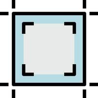 A square with a black border and a blue border vector