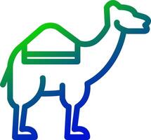 A camel with a saddle on its back vector
