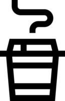 A black and white icon of a bucket with a steam coming out of it vector
