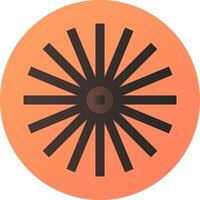 A black and orange sunburst icon on a white background vector