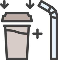 A cup with a straw and a straw in it vector