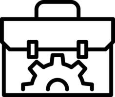 A black and white icon of a toolbox vector
