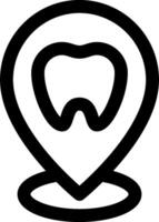 A tooth icon on a map vector
