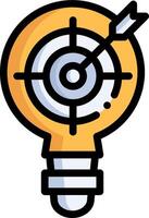 Target light bulb icon illustration vector