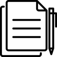 A black and white image of a pen and paper vector