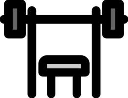 A barbell and bench icon on a white background vector