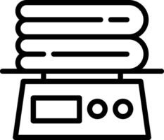 A black and white illustration of a scale with two buns vector