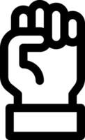 A black and white icon of a fist vector