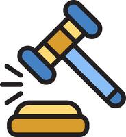 Judge hammer icon vector