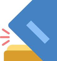 A blue and yellow wallet with a red light vector