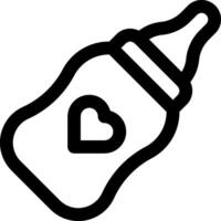 Baby bottle icon with heart vector