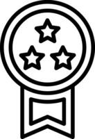 A black and white icon of a star award vector