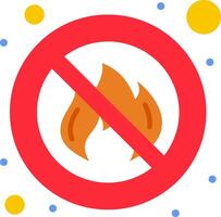 A red sign with a fire in it vector
