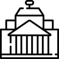 The capitol building is shown in black and white vector