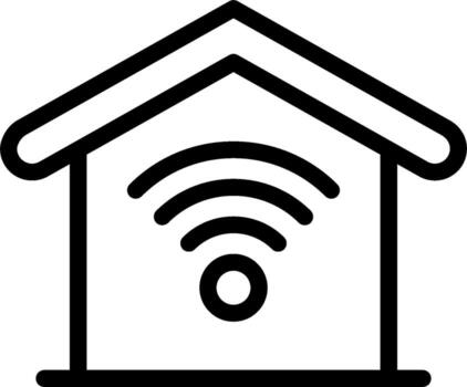 A wifi icon with a house and wifi symbol vector