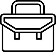 A black and white outline of a briefcase vector