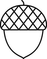 A black and white acorn outline vector