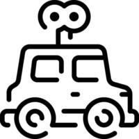 A black and white image of a car with a camera on top vector