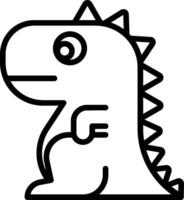 A dinosaur with a black outline on a white background vector