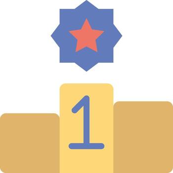 A gold star and a number one on top of a block vector