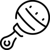A black and white drawing of a ball with a handle vector